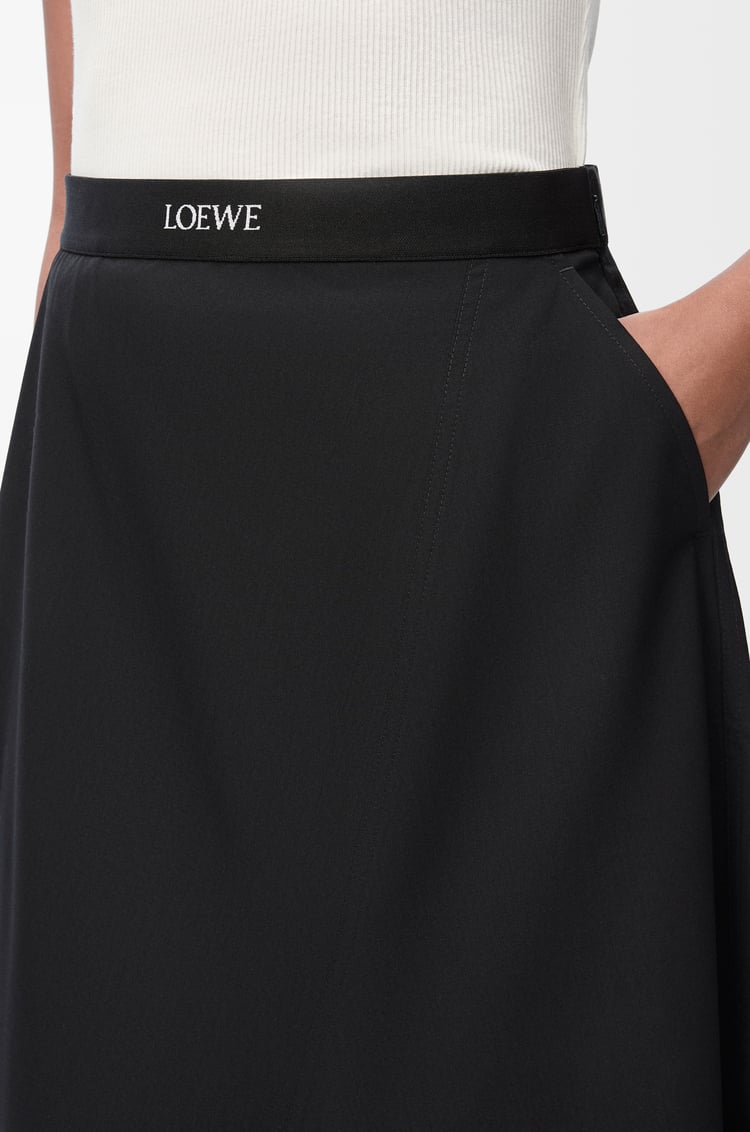 LOEWE 羊毛不对称半身裙 黑色