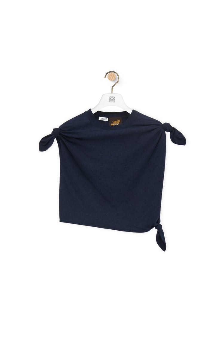 LOEWE Knot top in cotton blend Midnight Blue
