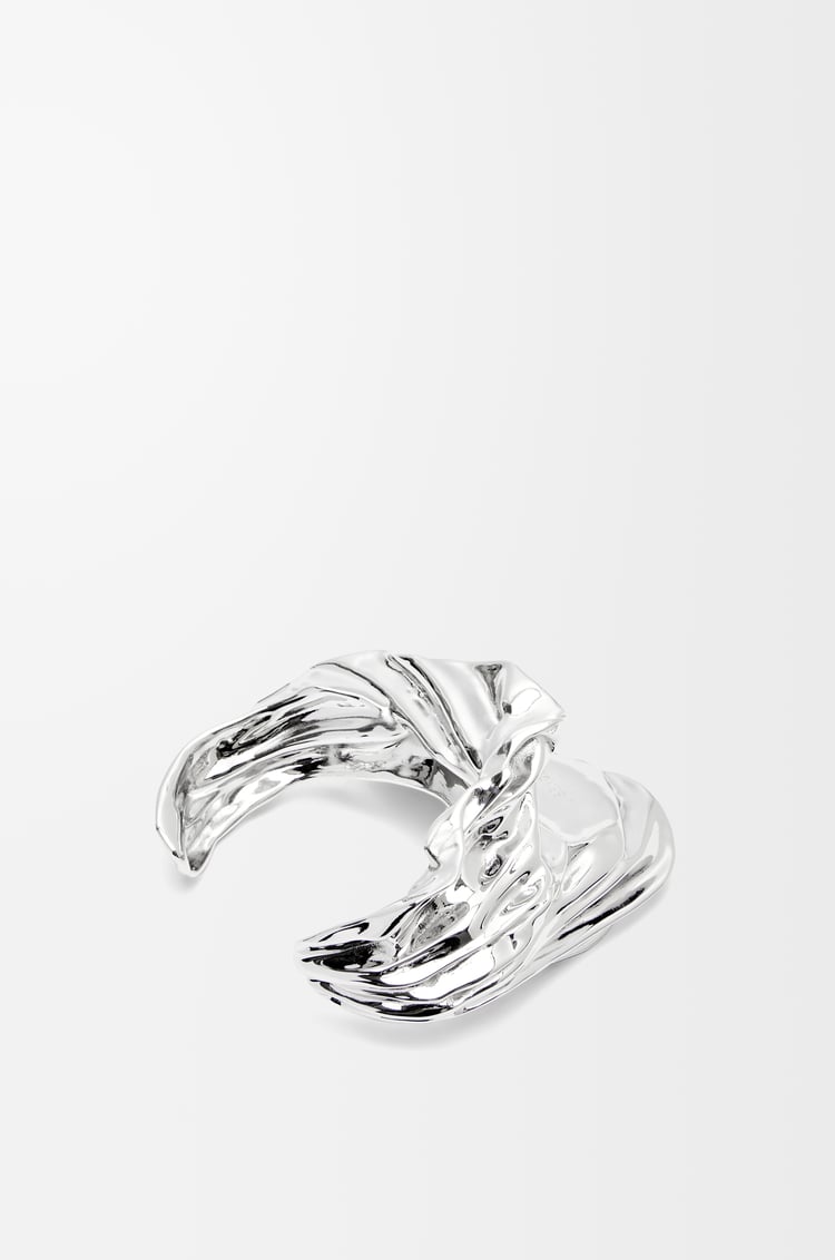 LOEWE Pleated Fan cuff in sterling silver Silver