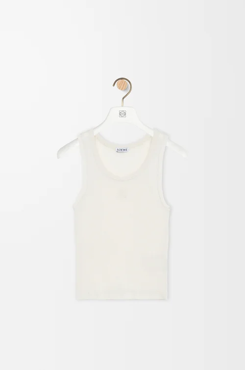 LOEWE 真絲 Anagram 無袖上衣 棉花白