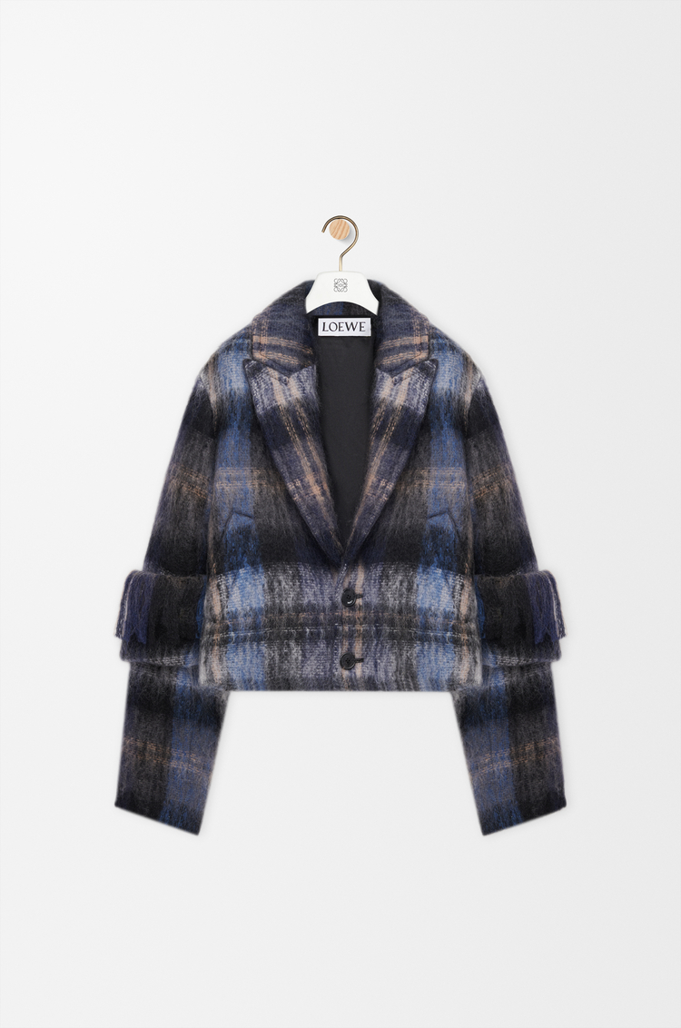 LOEWE Jacket in mohair and wool blend Blue/Multicolor