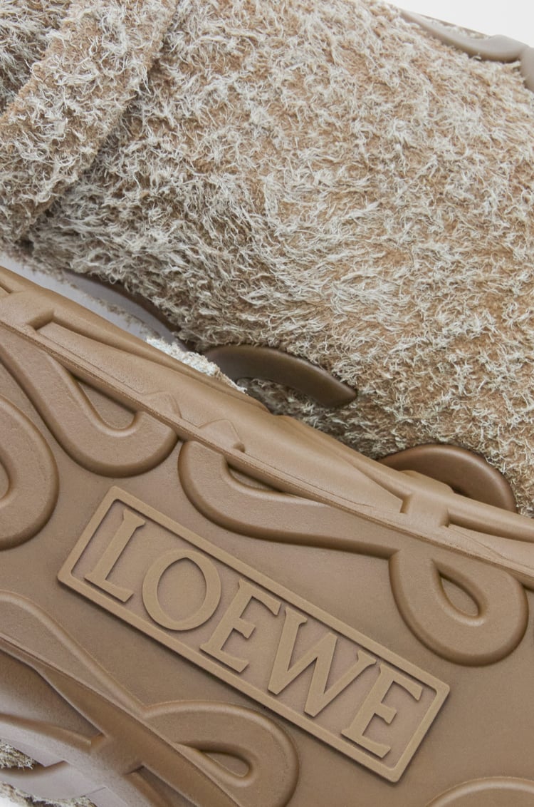 LOEWE Rise loafer in brushed suede Khaki Green