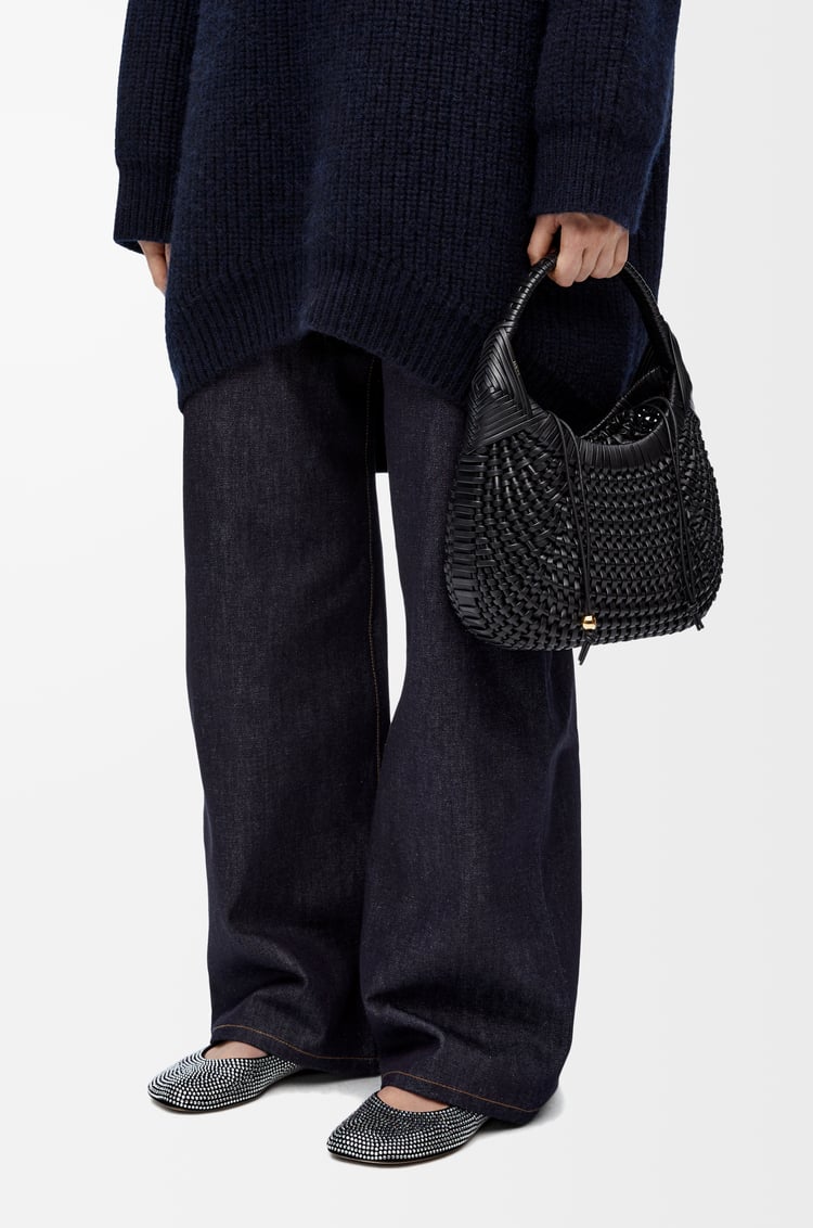 LOEWE Bolso Diamond Hobo en piel de ternera Negro