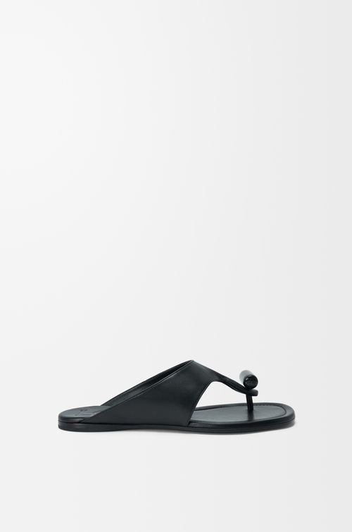 LOEWE Toggle flat sandal in shiny smoot calfskin Black
