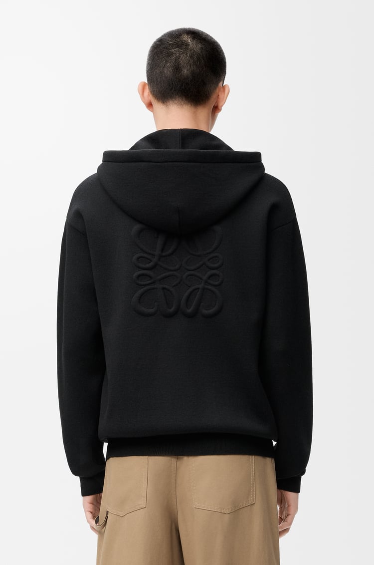 LOEWE Anagram zip-up hoodie in wool Black