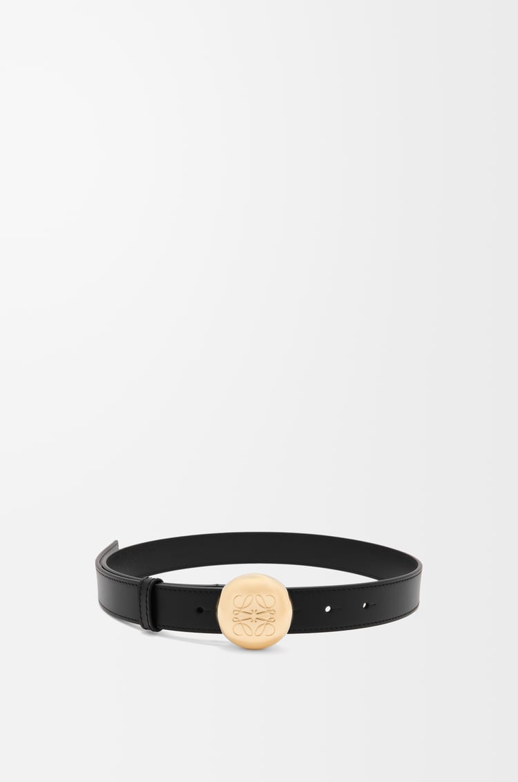 LOEWE Cinturón Pebble en piel de ternera Negro/Dorado
