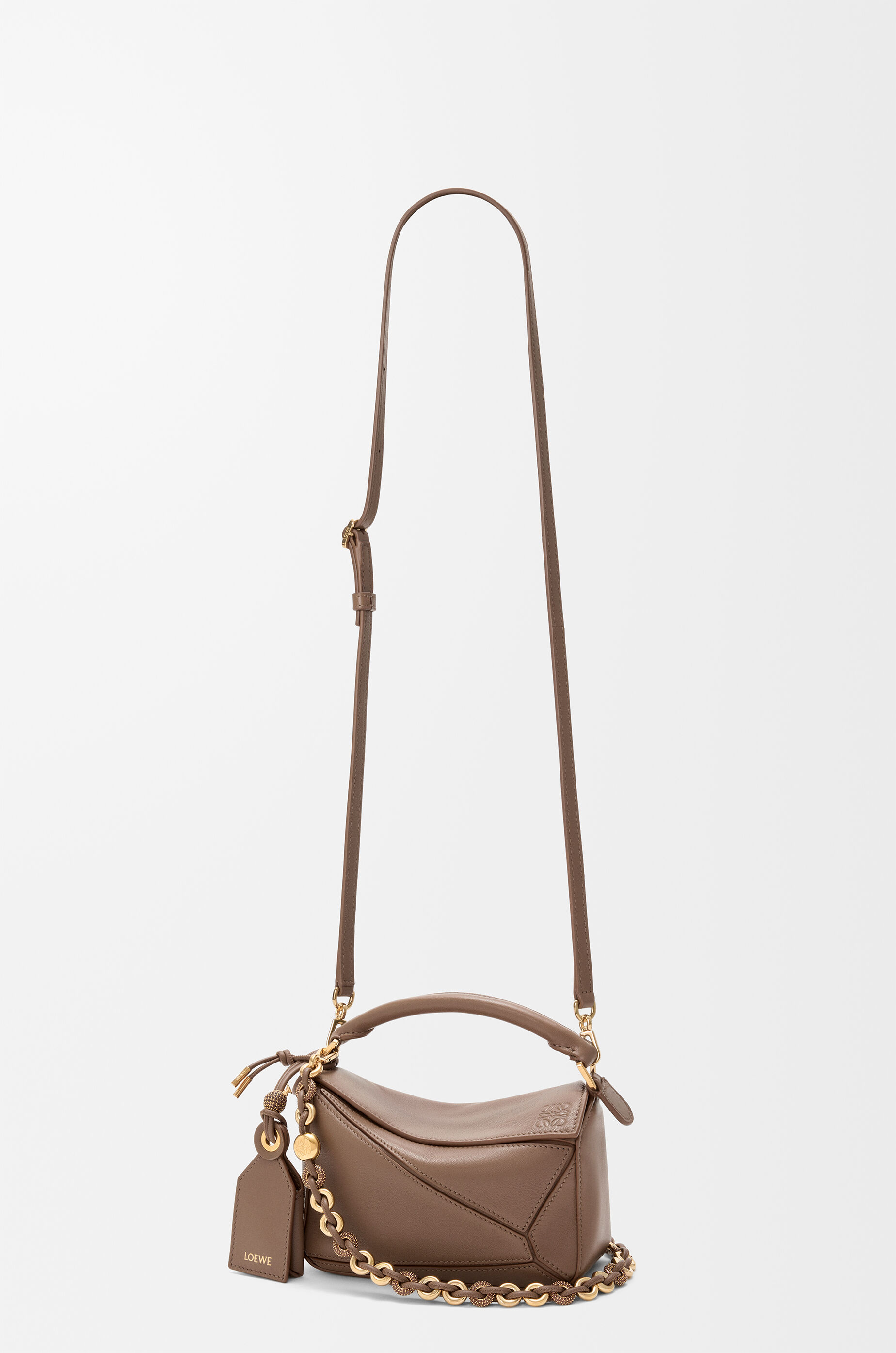 Mini Featherlight Puzzle bag in nappa lambskin Brown - LOEWE USA