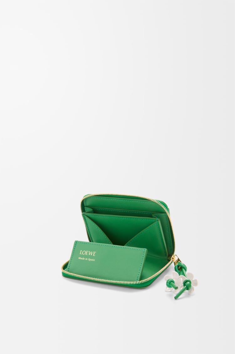 LOEWE ジップ コインパース（シャイニーナパカーフ） トロピカルグリーン/ホワイト
