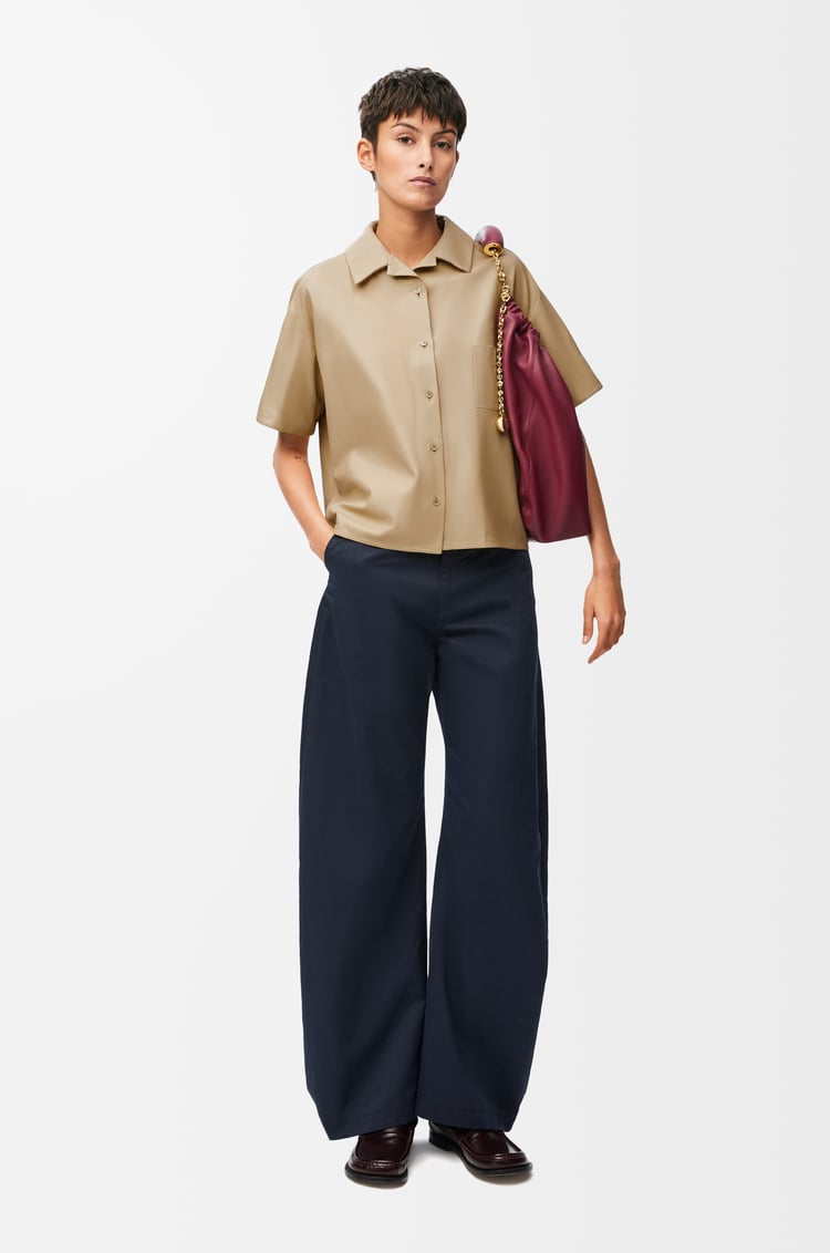 LOEWE Short sleeve shirt in nappa lambskin Vanilla