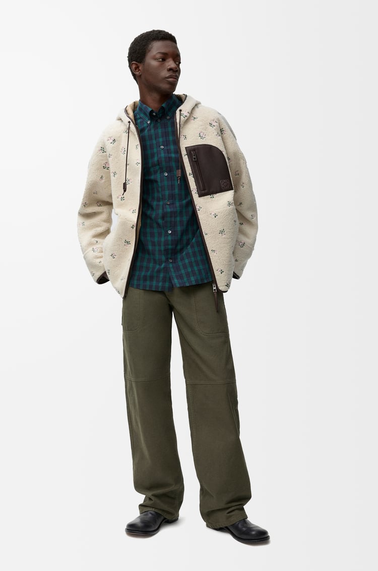 LOEWE Hooded jacket in shearling White