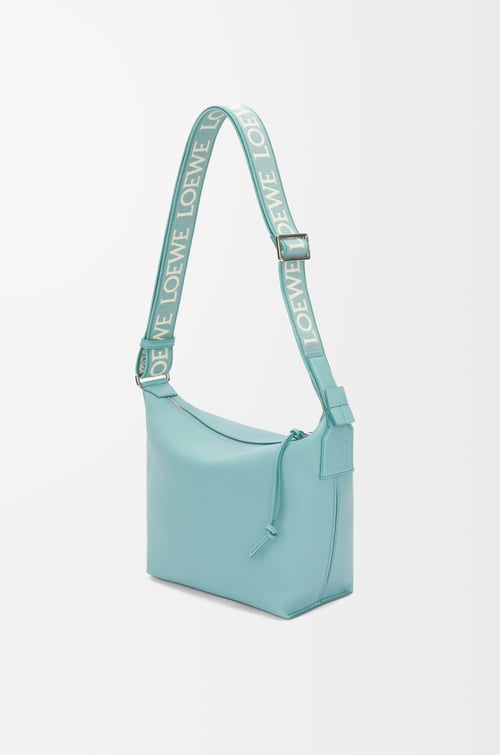 LOEWE Bolso bandolera Cubi pequeño en piel de ternera y jacquard Agua