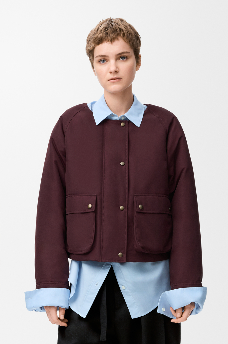 LOEWE Puffer in shearling and cotton blend Burgundy