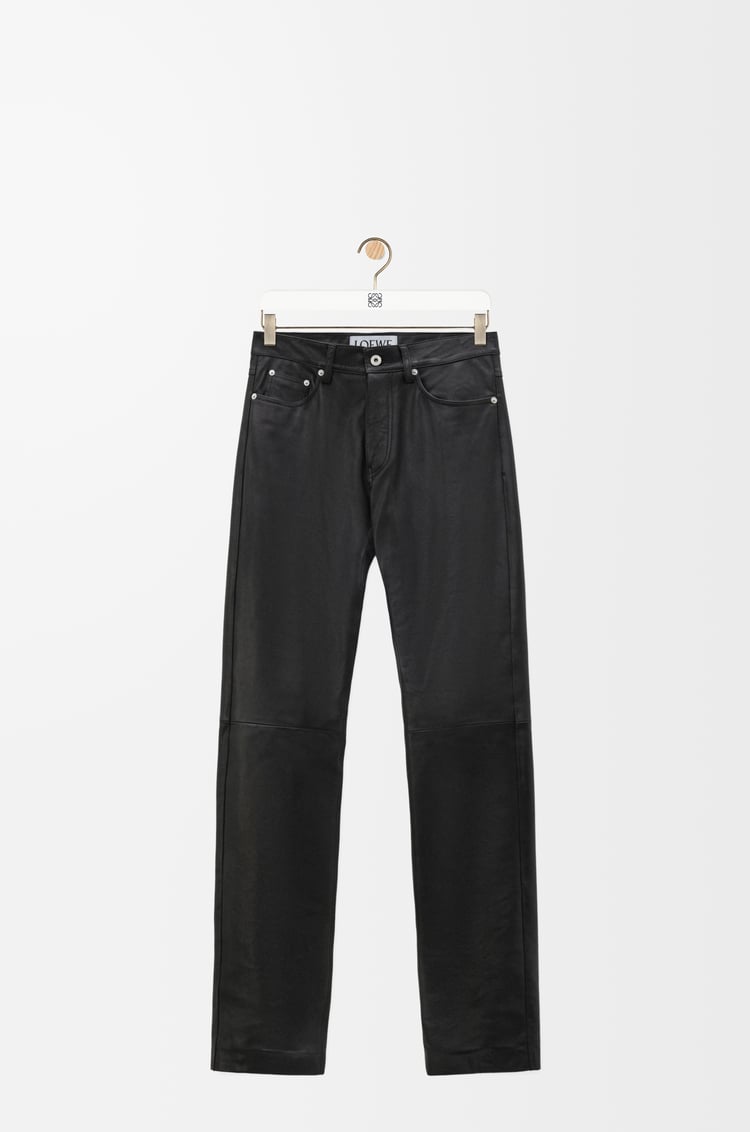 LOEWE Straight leg trousers in nappa calfskin Black