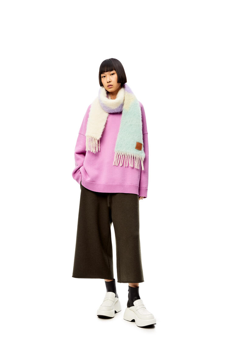 LOEWE Graphic scarf in wool mohair White/Multicolor pdp_rd