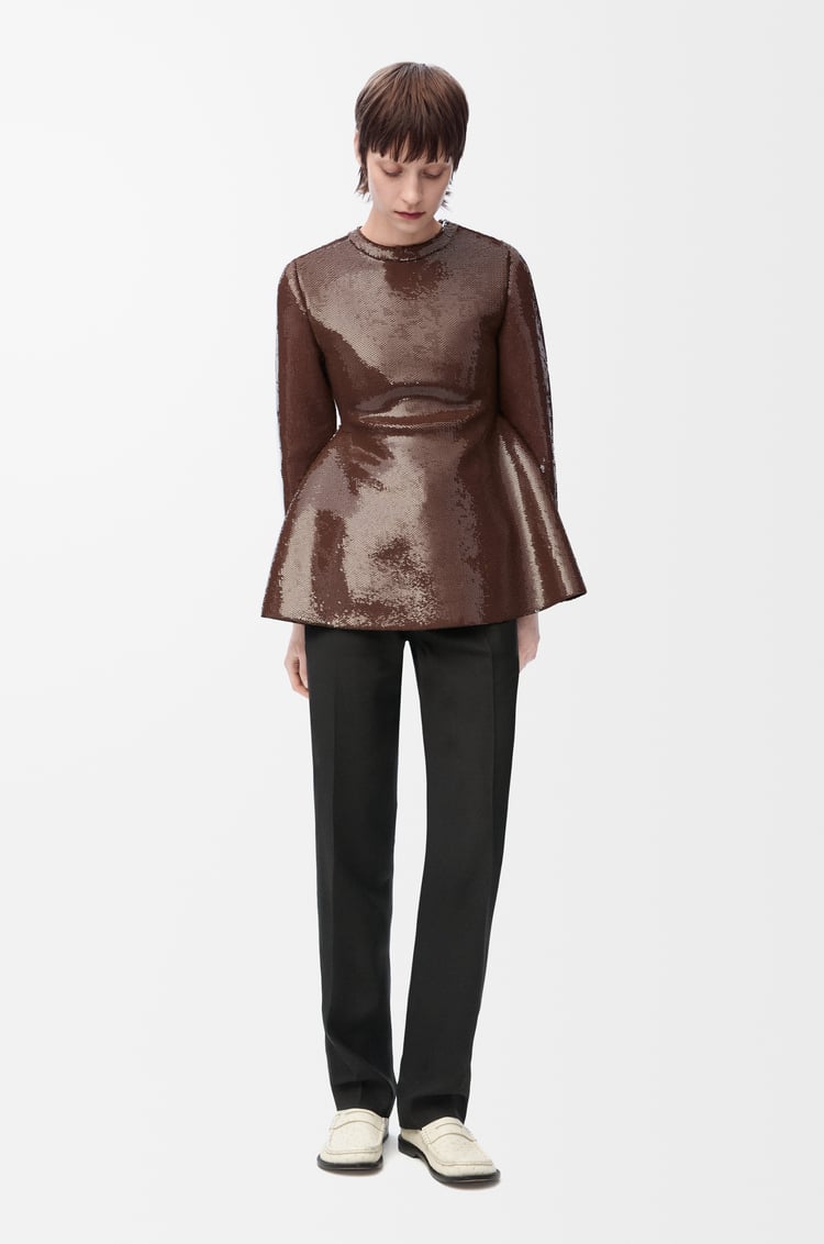 LOEWE Top in viscose blend Brown