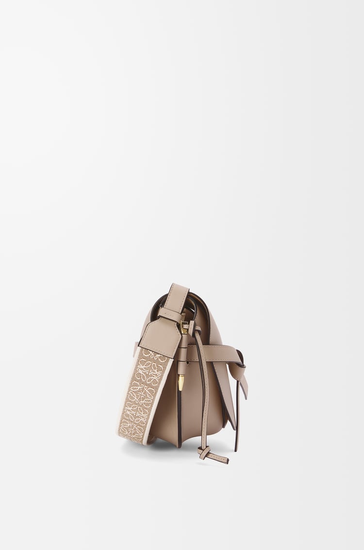 LOEWE Small Gate Dual bag in soft calfskin and jacquard Sand