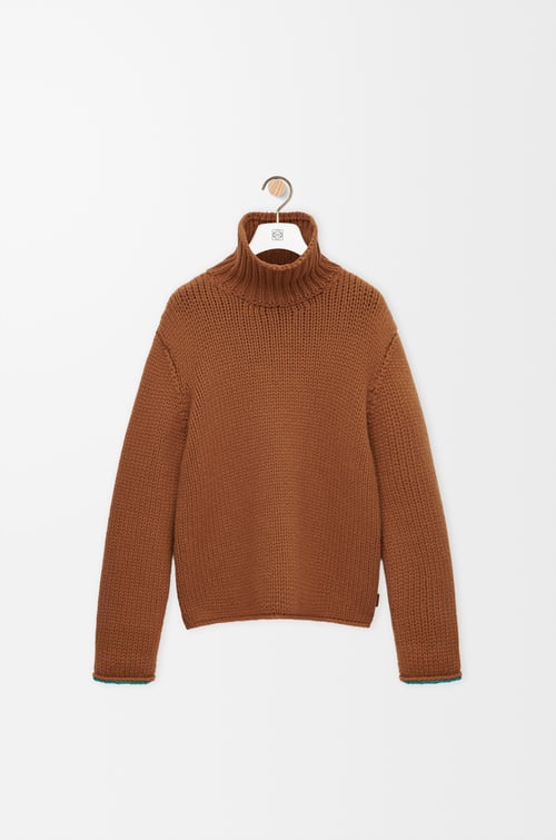 LOEWE Turtleneck sweater in wool Tan