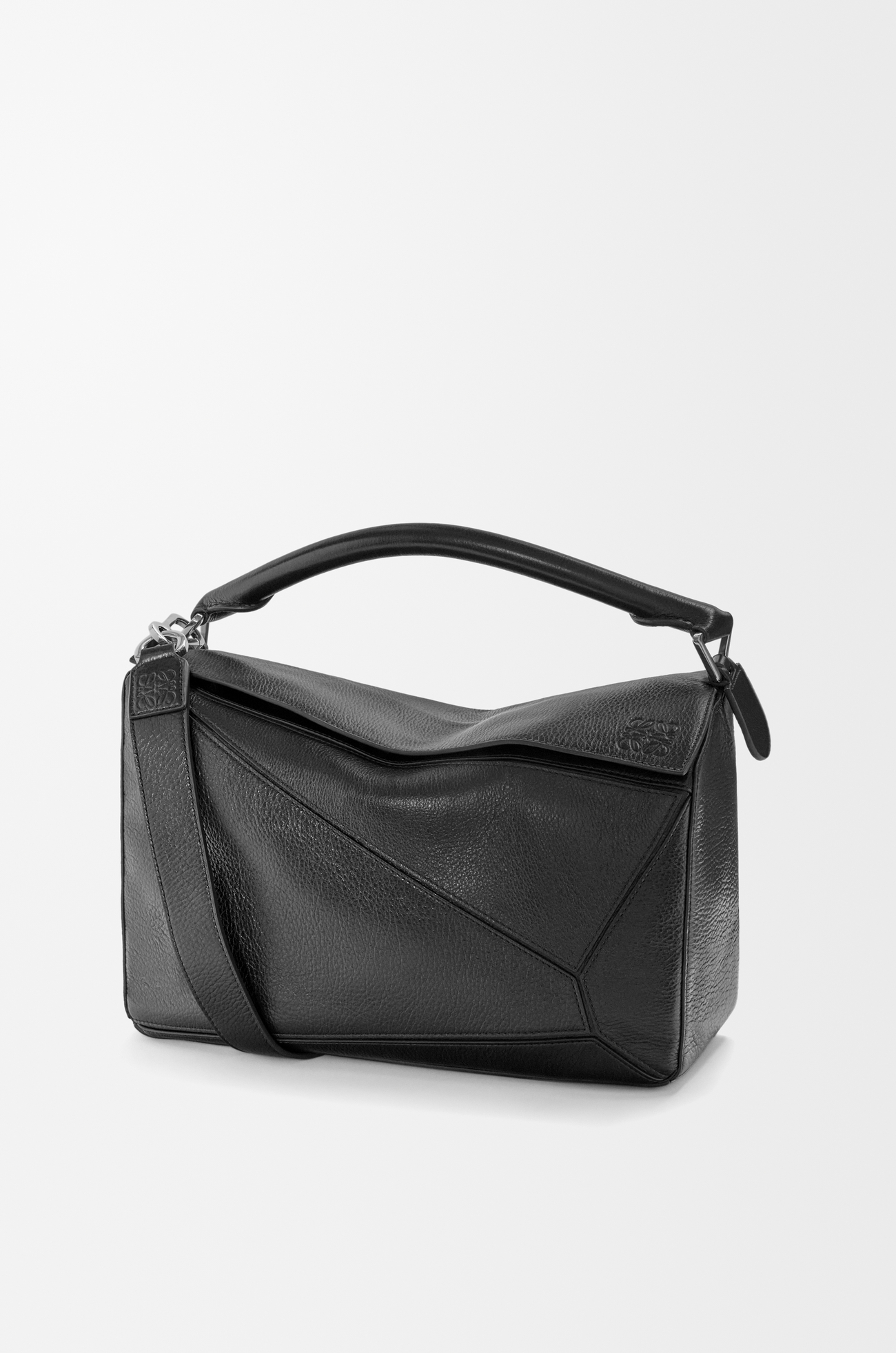 LOEWE Large Puzzle bag in deerskin Black