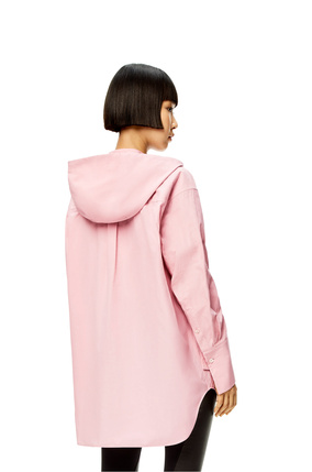 LOEWE Camisa de algodón con anagrama y capucha Rosa Ingles