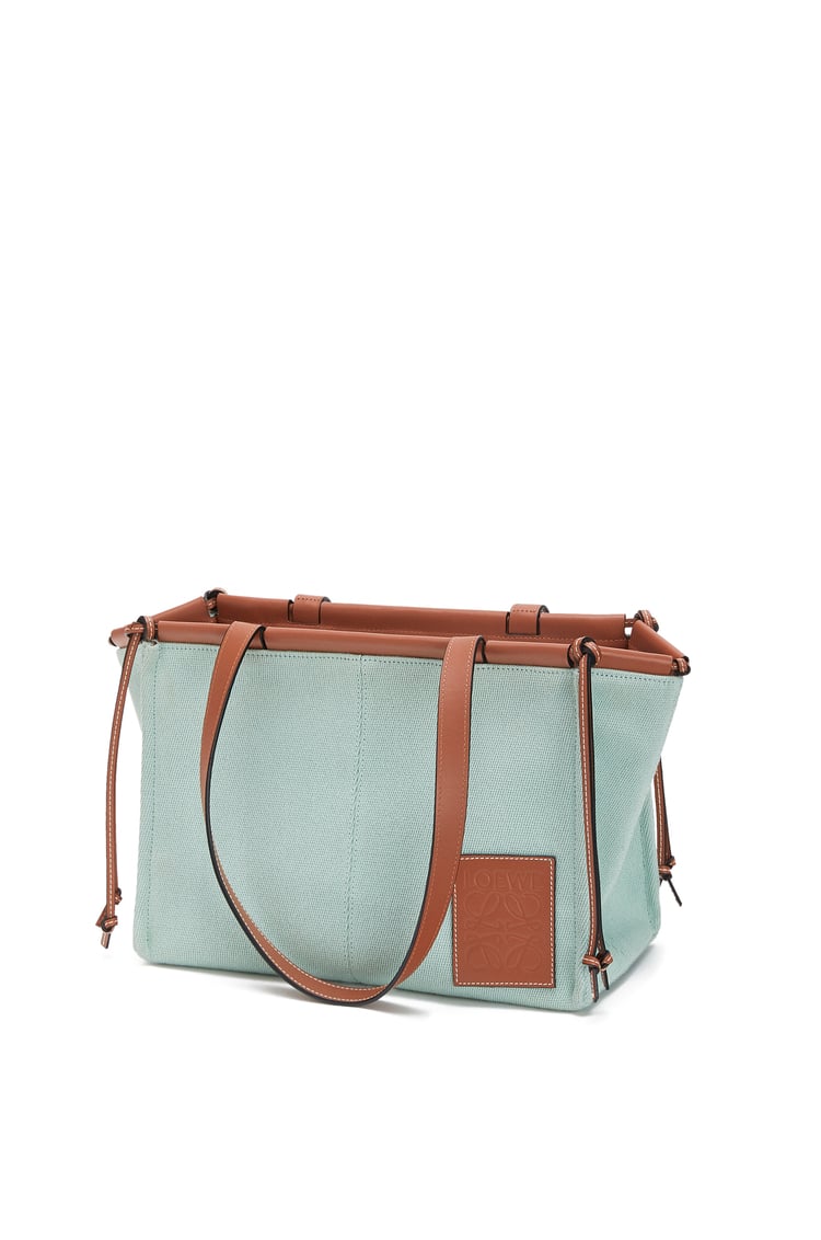 LOEWE クッショントート スモール（キャンバス＆カーフ） アクア