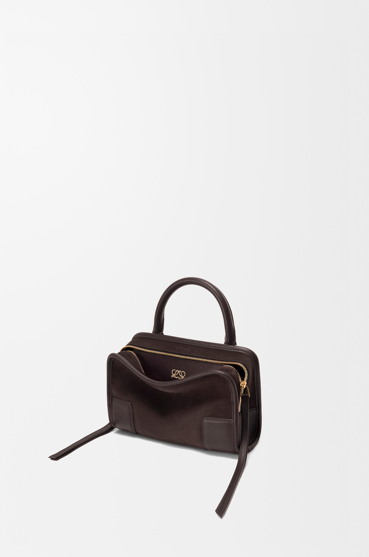 LOEWE Mini sac Amazona 180 en cuir velours Châtaigne Foncé