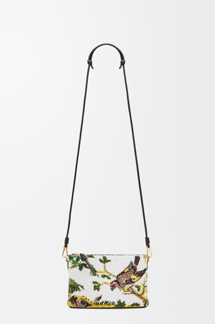 LOEWE Small oblong pouch in beaded leather Black