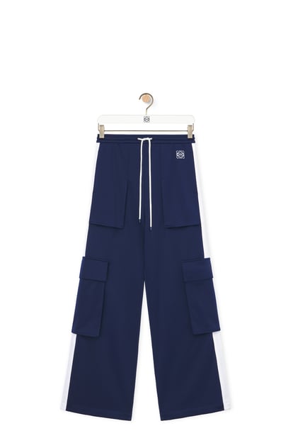 LOEWE Cargo tracksuit trousers in technical jersey Marine