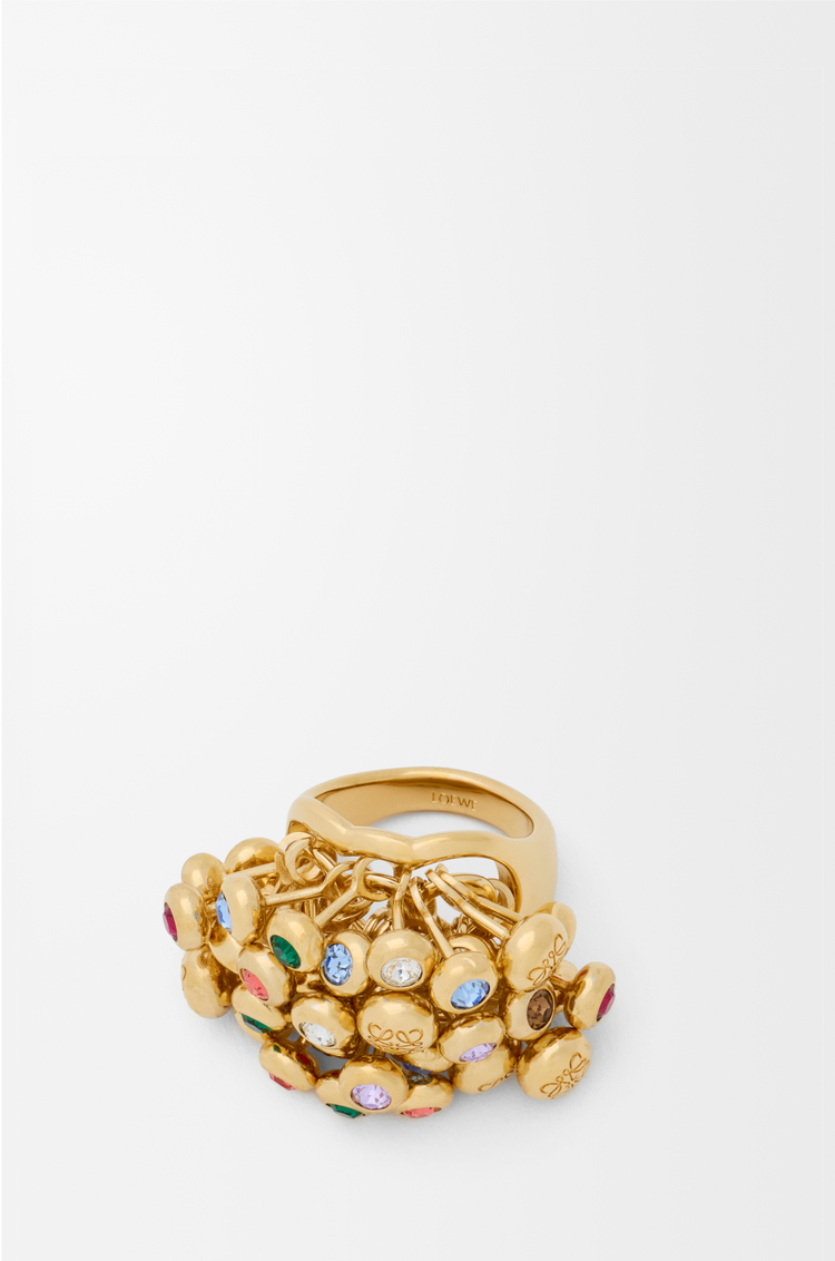 LOEWE Push Pin ring Gold/Multicolor
