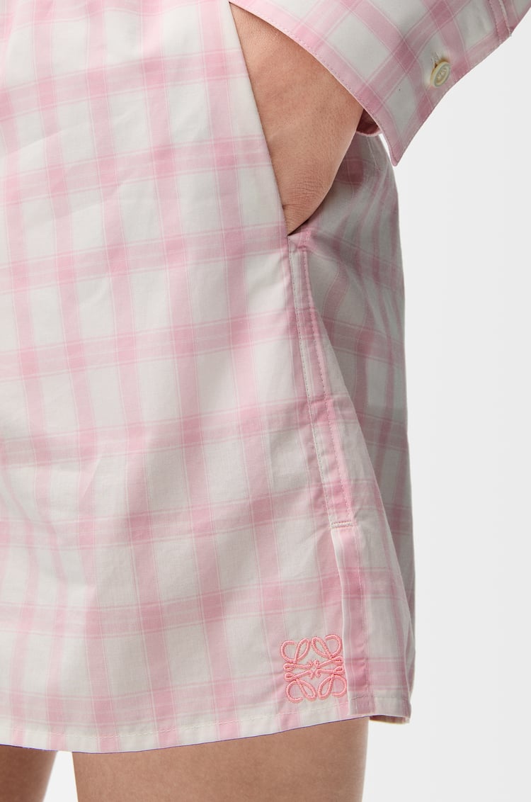 LOEWE Pantalón corto en algodón Blanco/Rosa