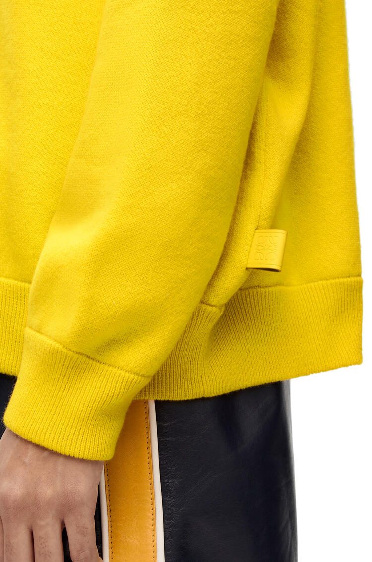 LOEWE Oversize crew neck sweater in cashmere Yellow Lemon