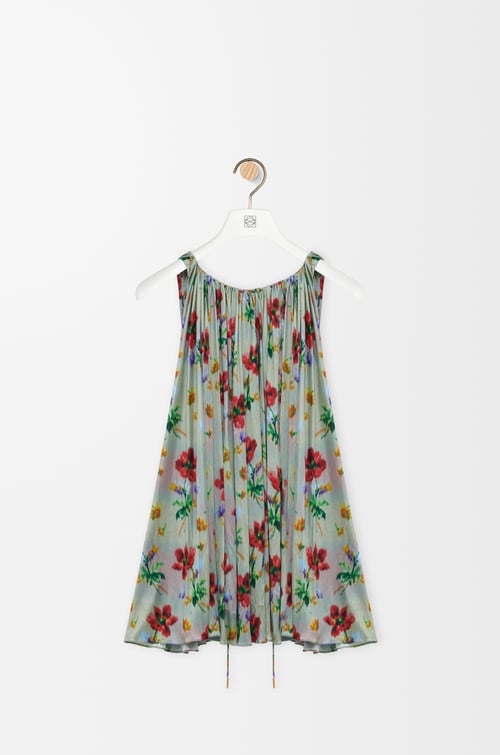 LOEWE Top con cuello halter en viscosa Verde/Rojo
