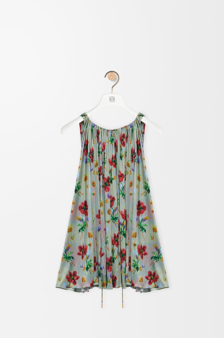 LOEWE Halter top in viscose Green/Red