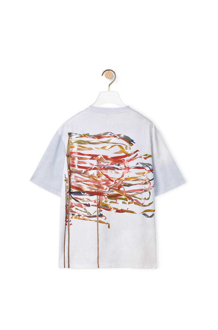 LOEWE Camiseta en algodón con estampado de banderas Blanco
