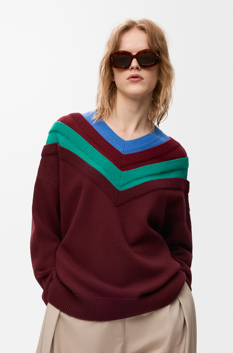LOEWE セーター（ウール） グリーン/レッド/マルチカラー