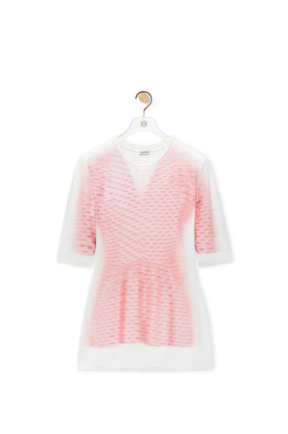 LOEWE Short sleeve top in mesh Pink/White