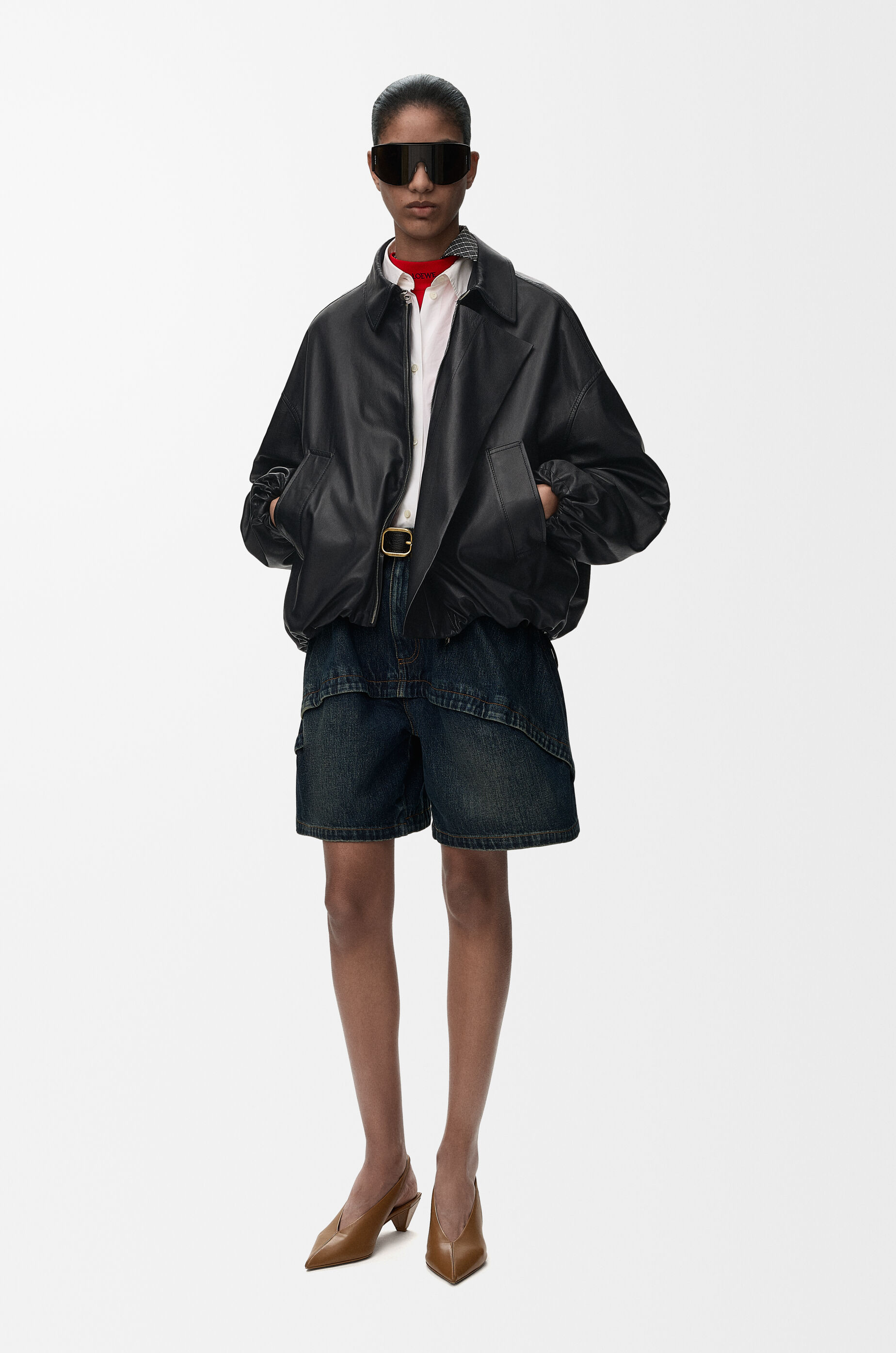 Jacket in nappa calfskin ブラック - ロエベ 日本 公式サイト