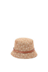 LOEWE Anagram bucket hat in jacquard and calfskin Tan/Pecan