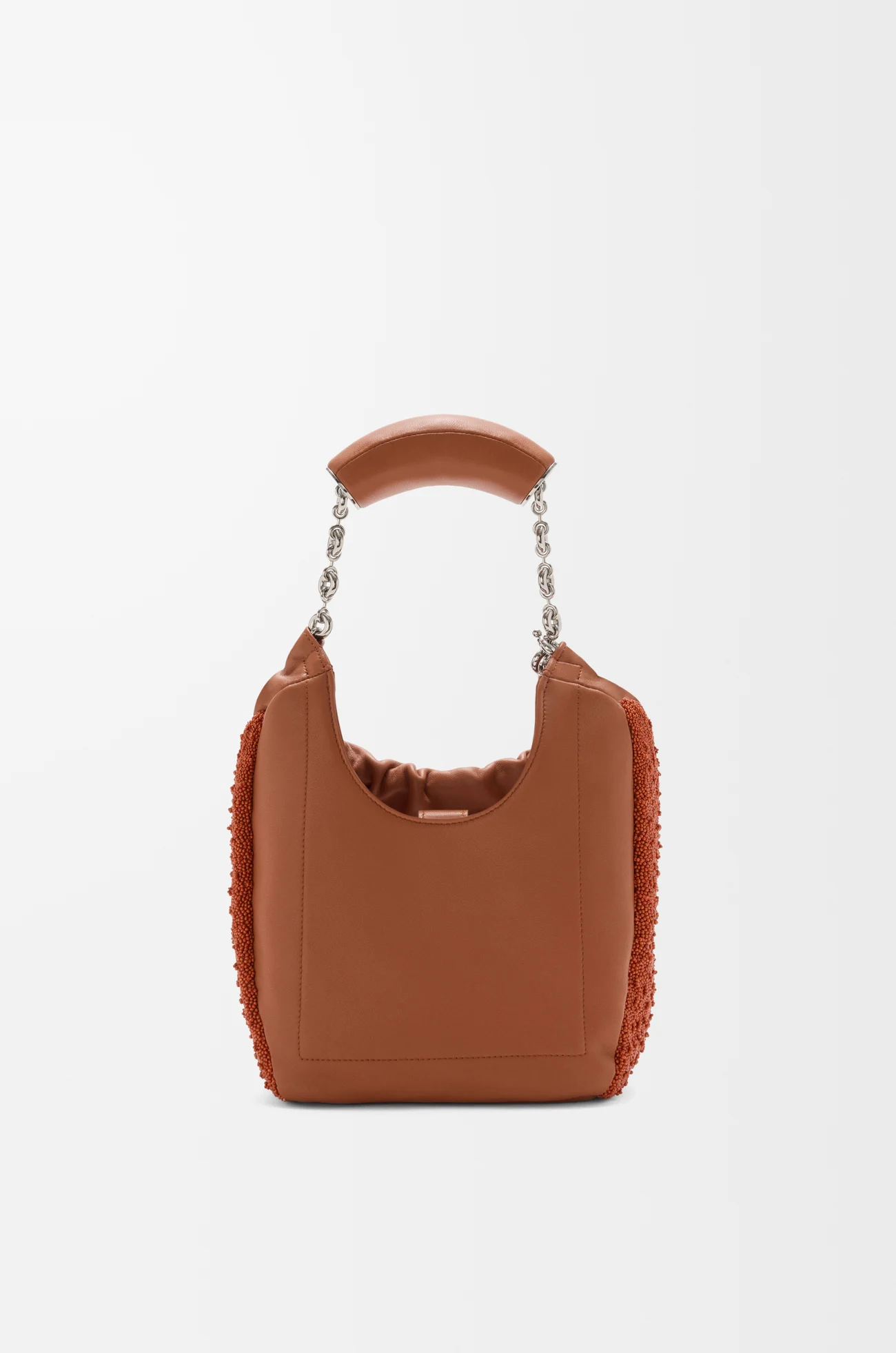 LOEWE Mini Squeeze bag in beaded leather Caramel/Bright Green