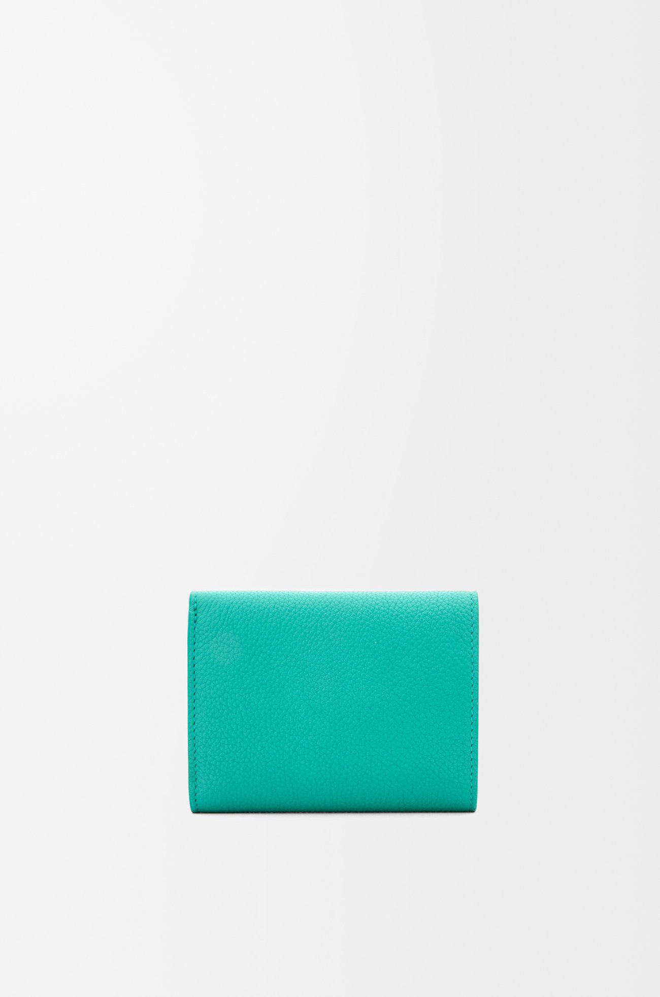 LOEWE Pebble trifold wallet in pebble grain calfskin Aquamarine