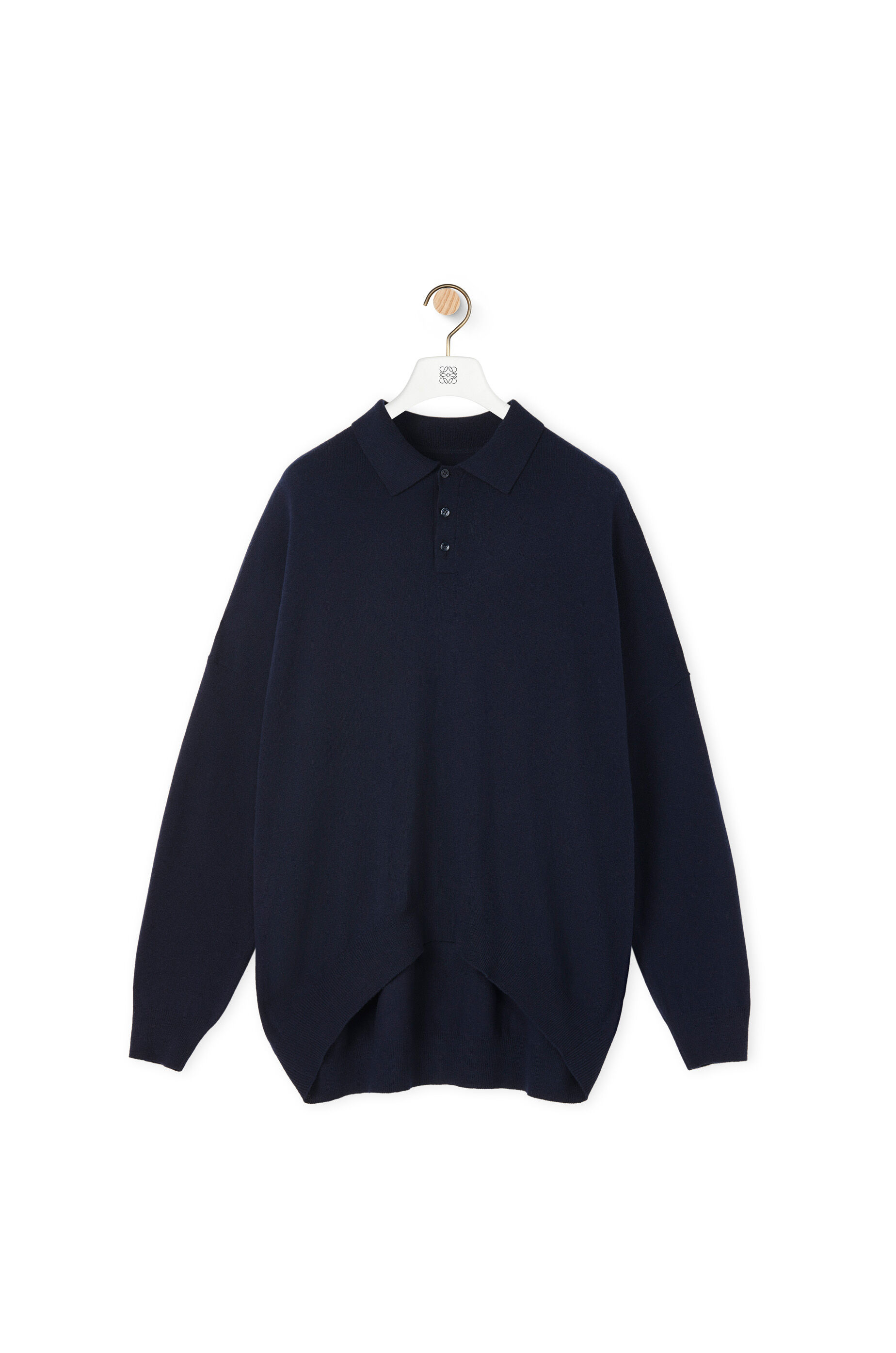 Polo collar sweater in wool Grey - LOEWE
