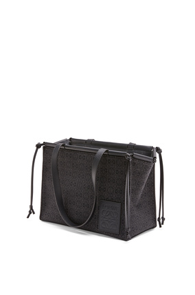LOEWE Small Cushion Tote in Anagram jacquard and calfskin Anthracite/Black plp_rd