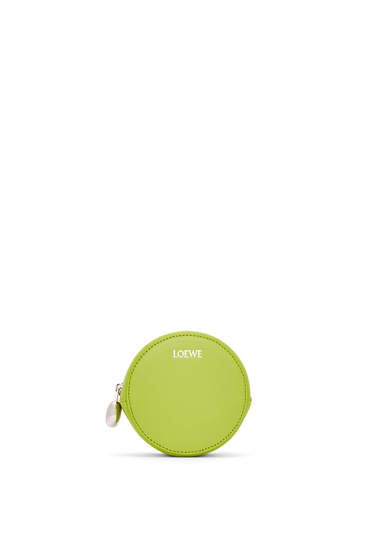 LOEWE Pebble cookie key holder in shiny nappa calfskin Green Leaf