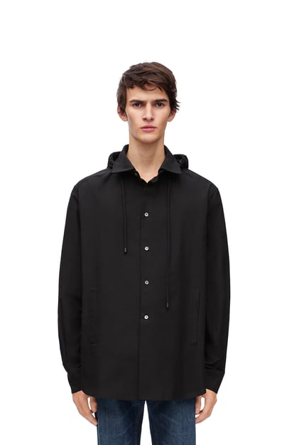 LOEWE Sobrecamisa con capucha en algodón Negro plp_rd