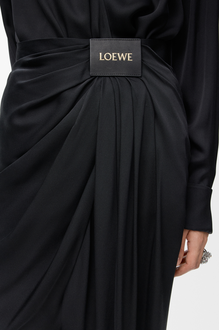 LOEWE 真絲垂墜長褲 黑色