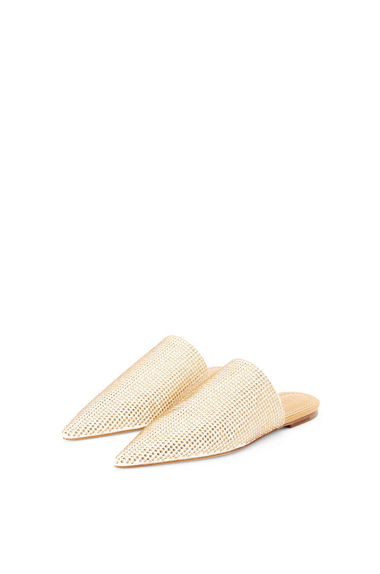 LOEWE Pointy slipper in suede and crystal Champagne pdp_rd