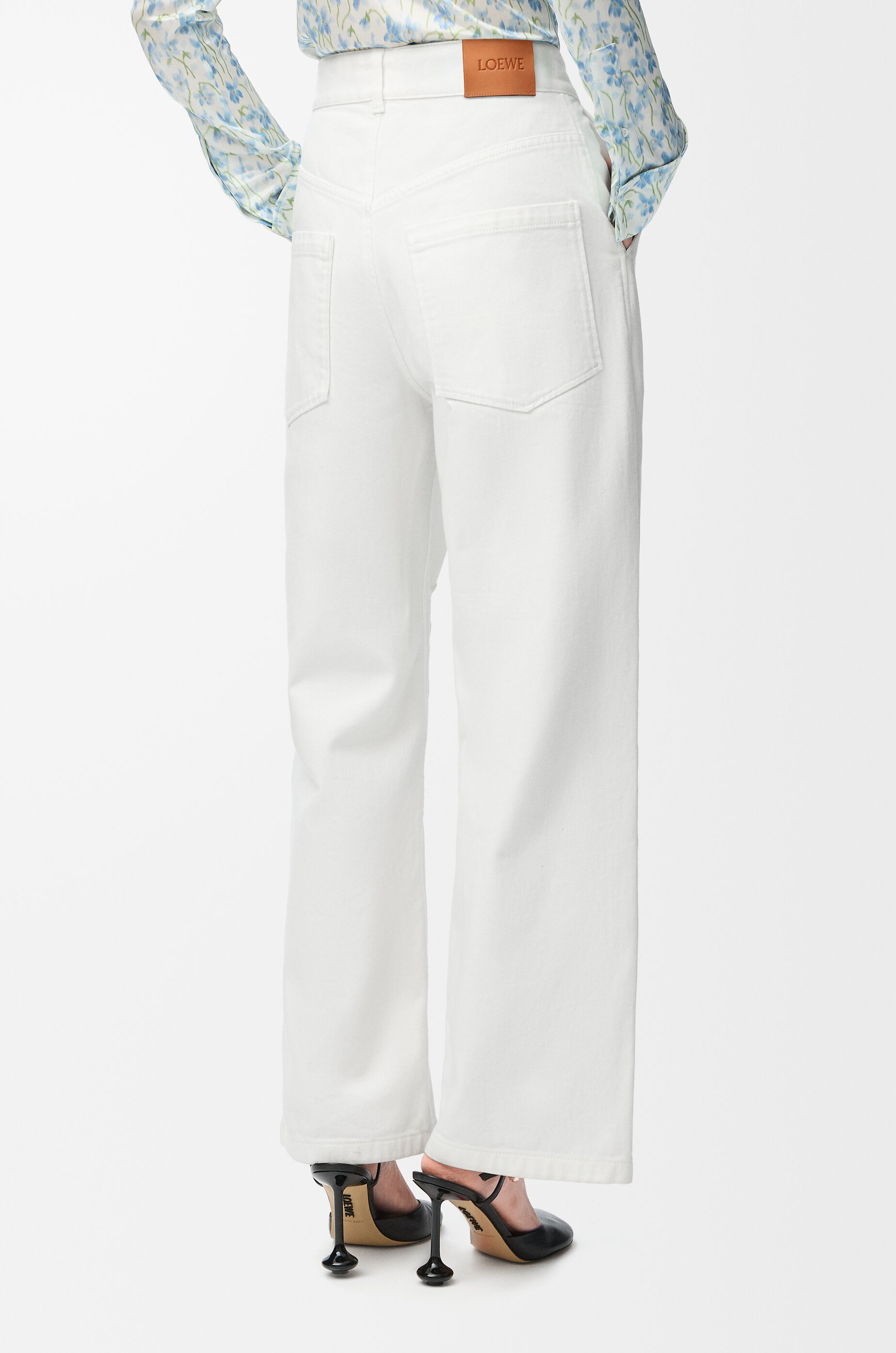 Anagram baggy jeans in denim White - LOEWE