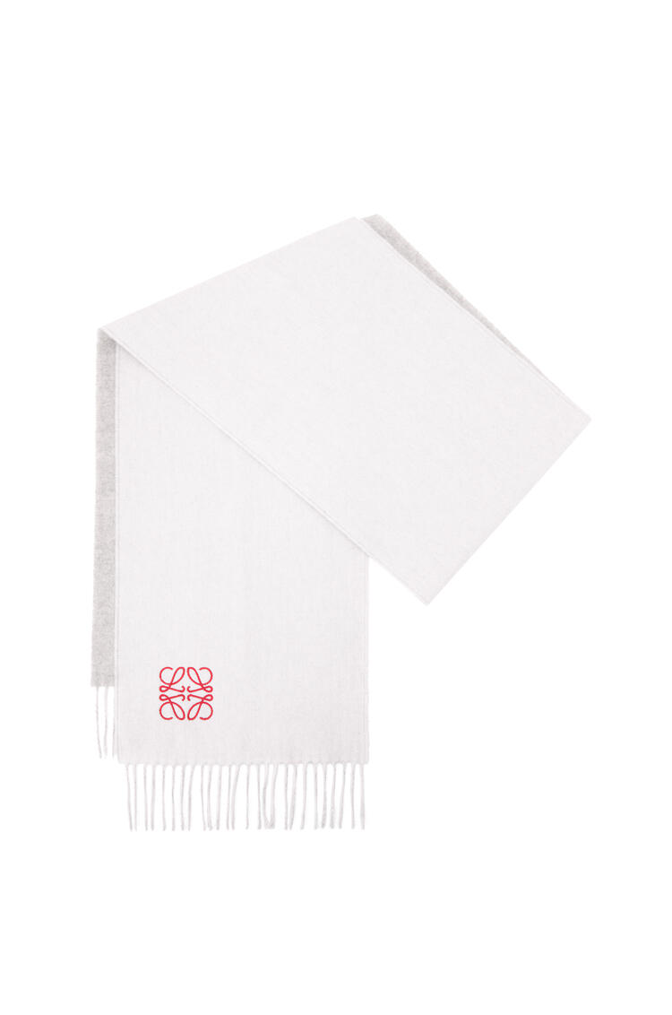 LOEWE Bicolour scarf in wool and cashmere White/Grey pdp_rd