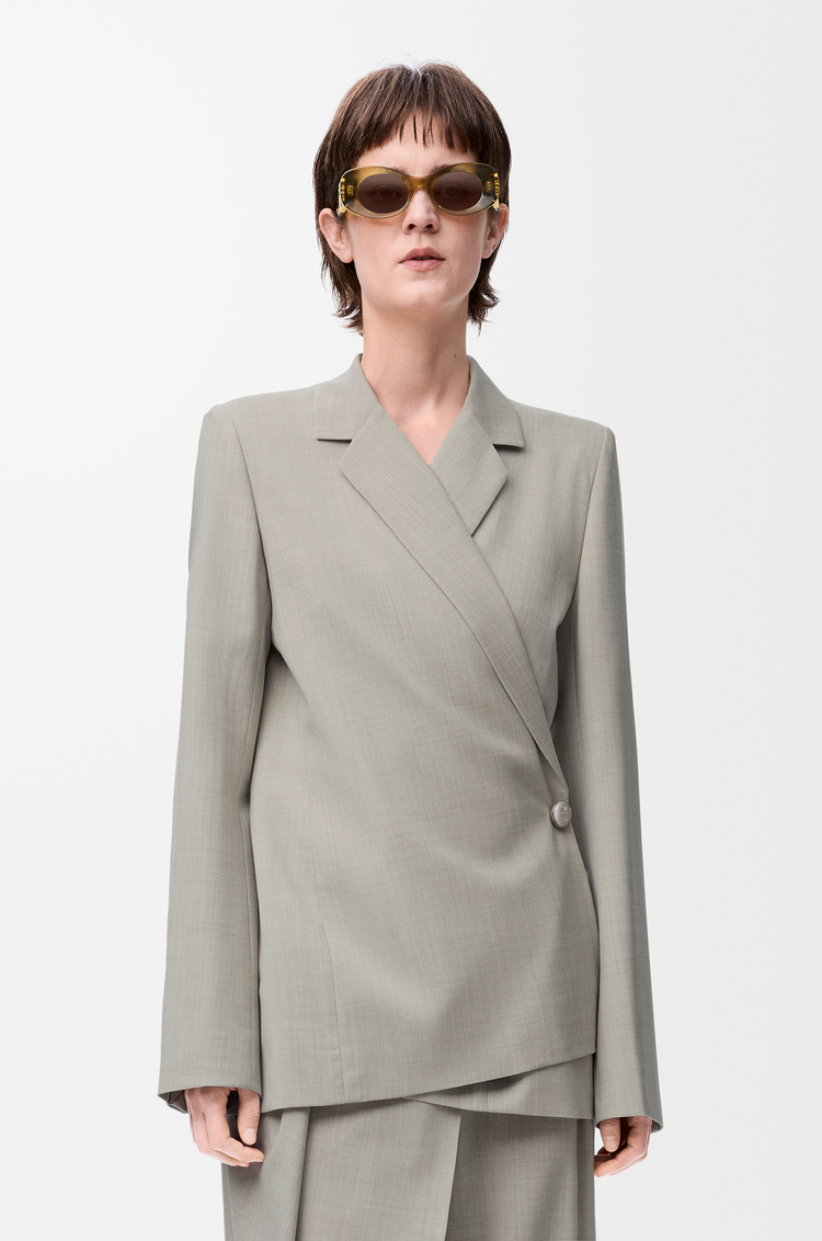 LOEWE 羊毛夾克 淺混合米色