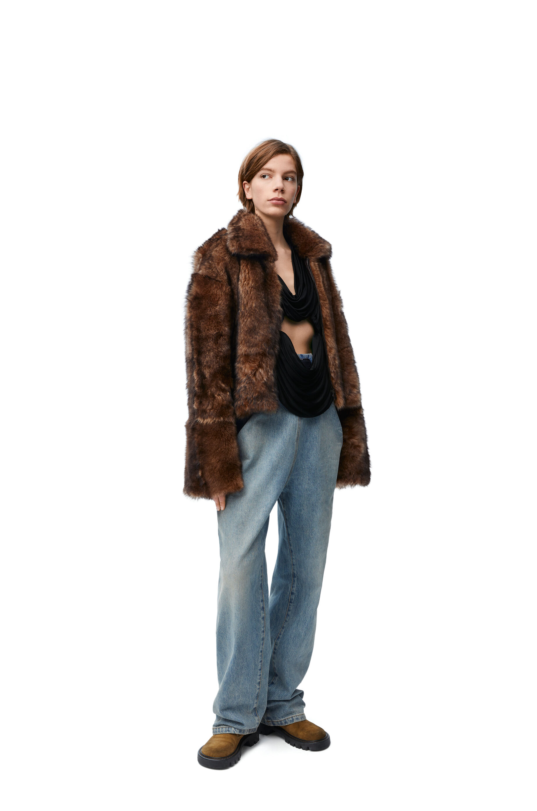 Jacket in shearling Brown/Orange - LOEWE
