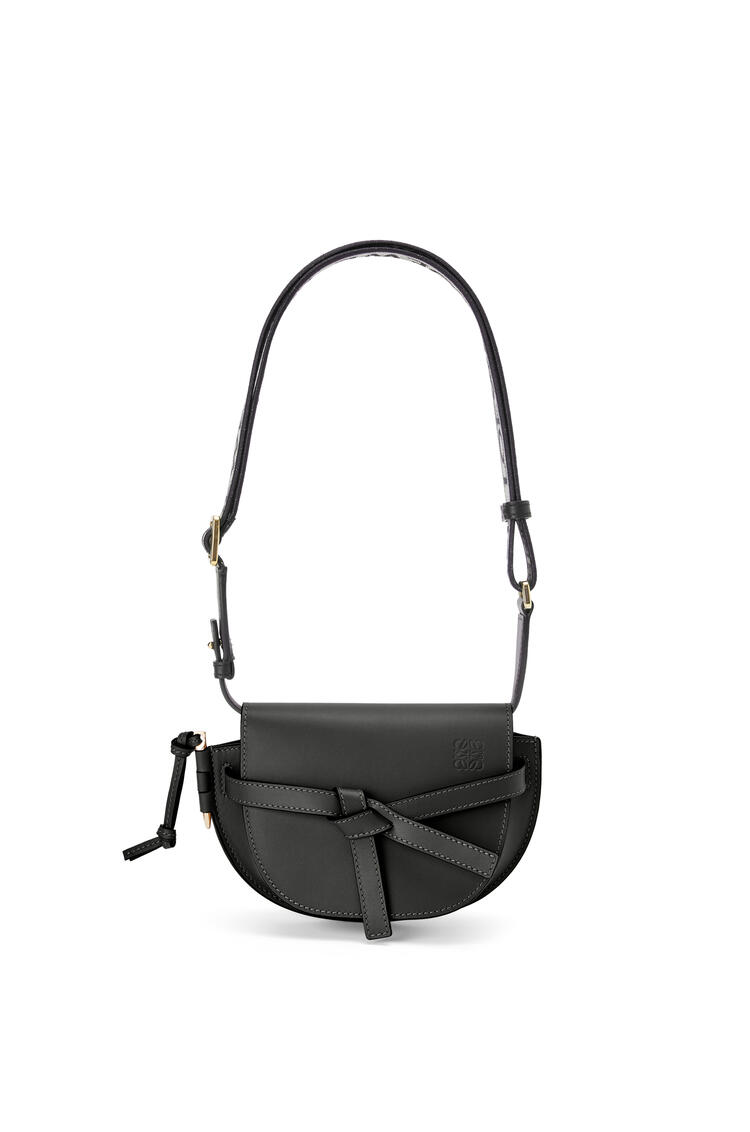 LOEWE Mini Gate Dual bag in soft calfskin and jacquard Black